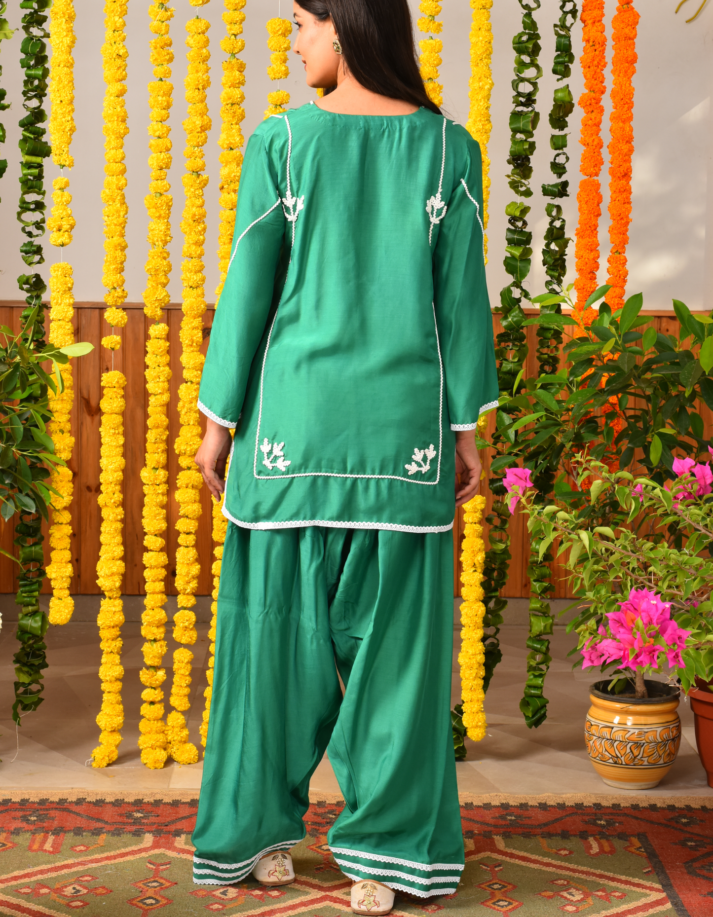 Green-Pink Fiza Farshi Set