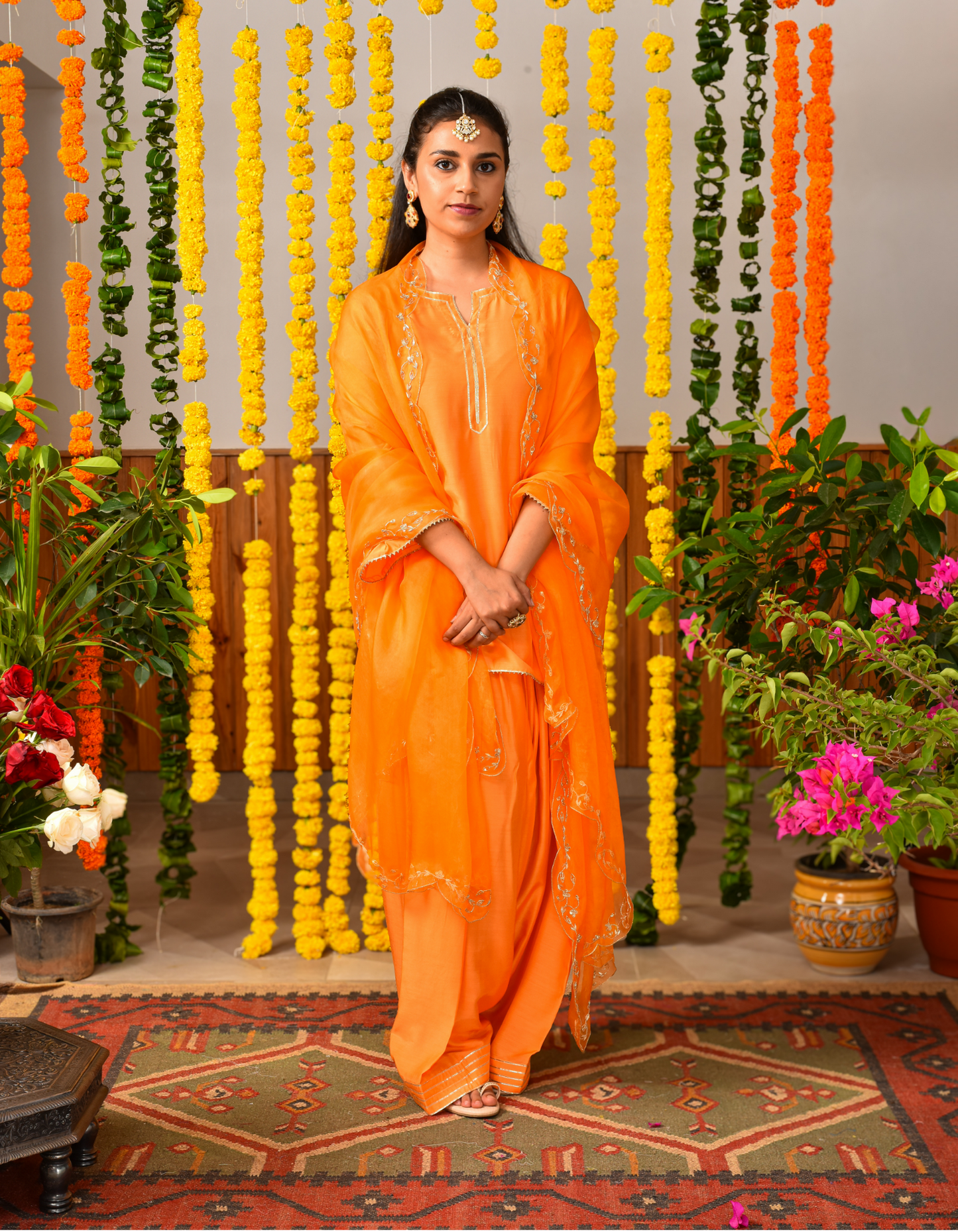 Orange Kanak Farshi Set