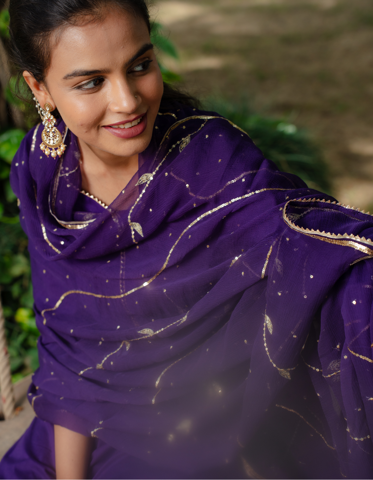 Aari Purple Farshi Set