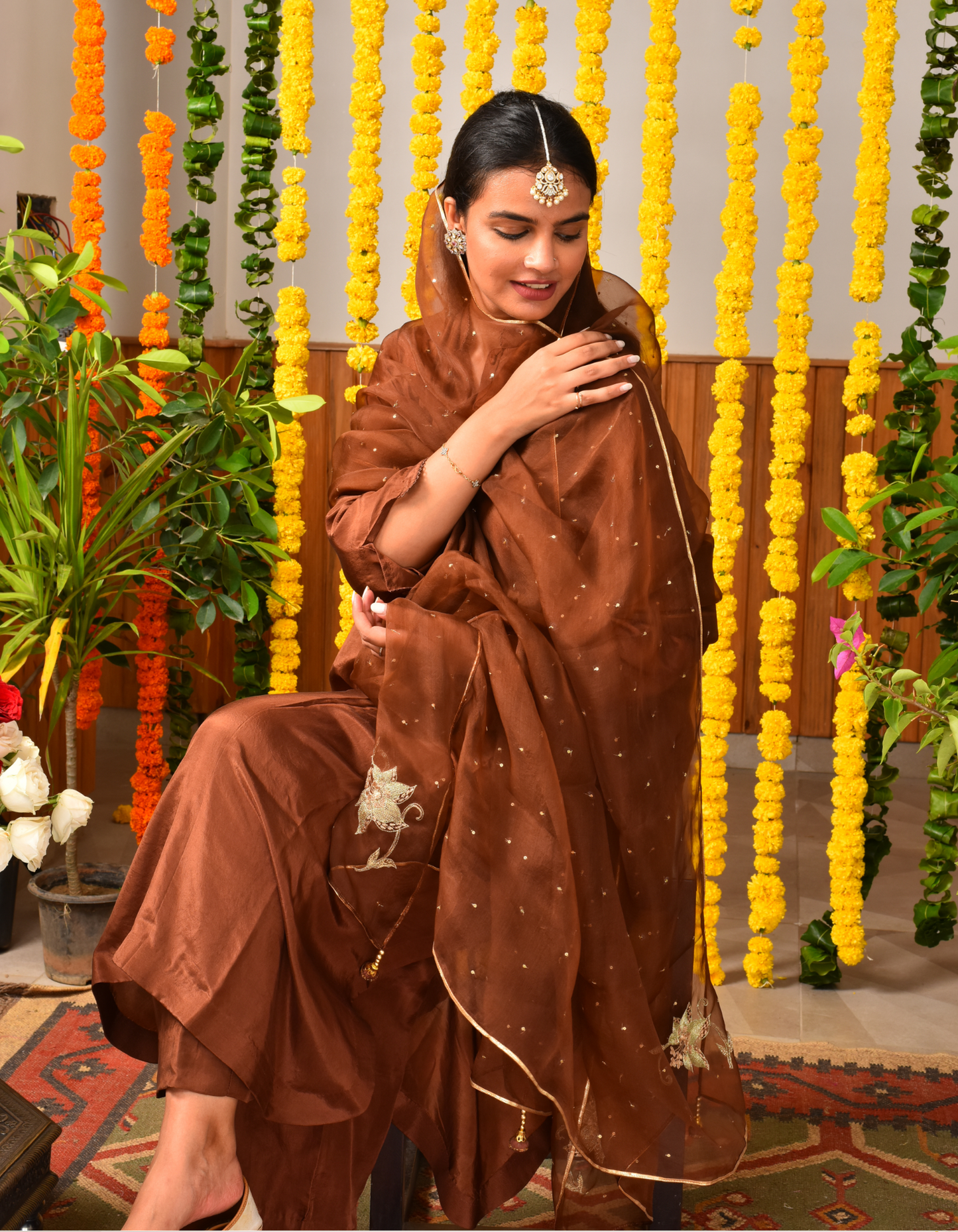 Chocolate Silk Suit Set