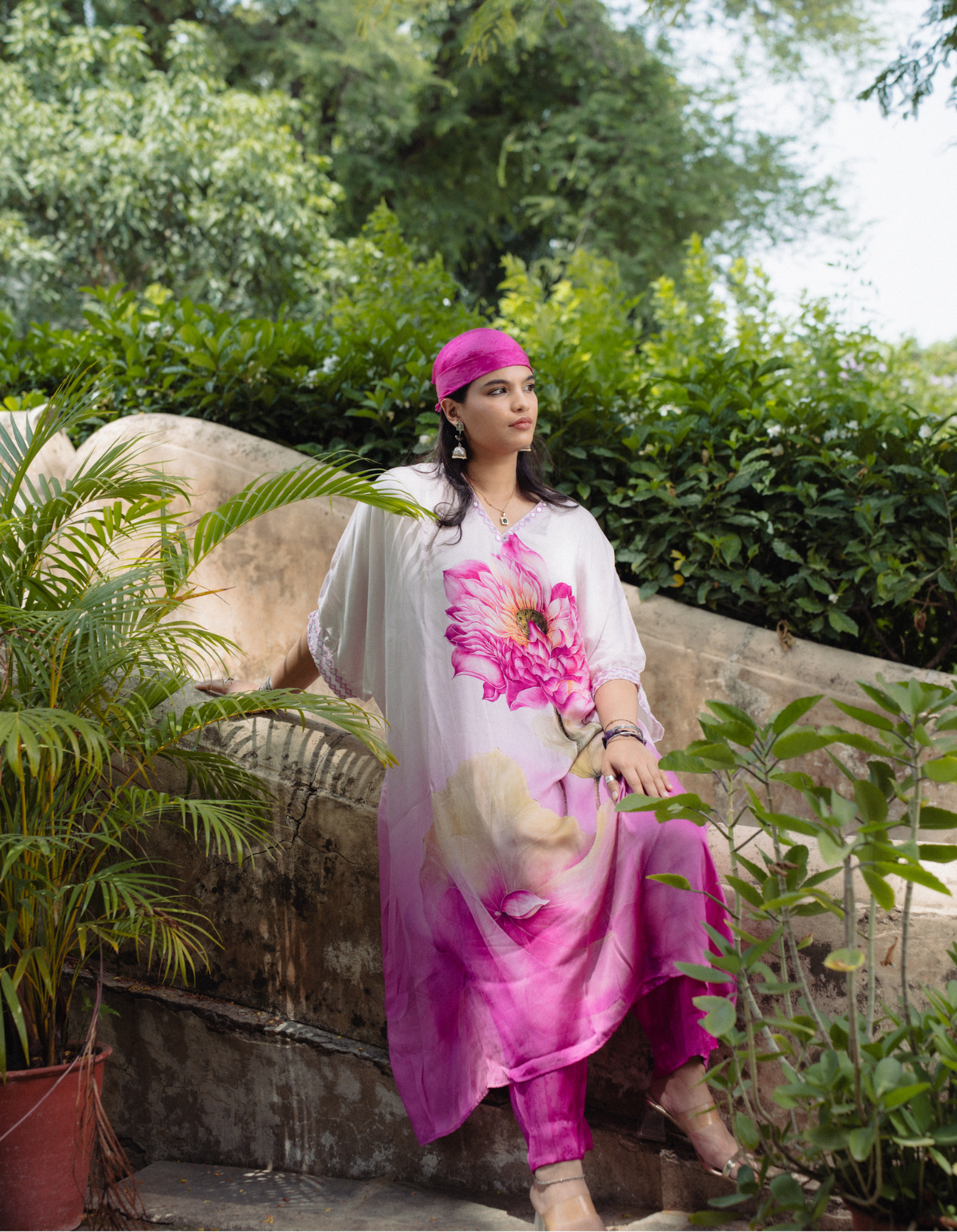 Inaya Pink Kaftan Set