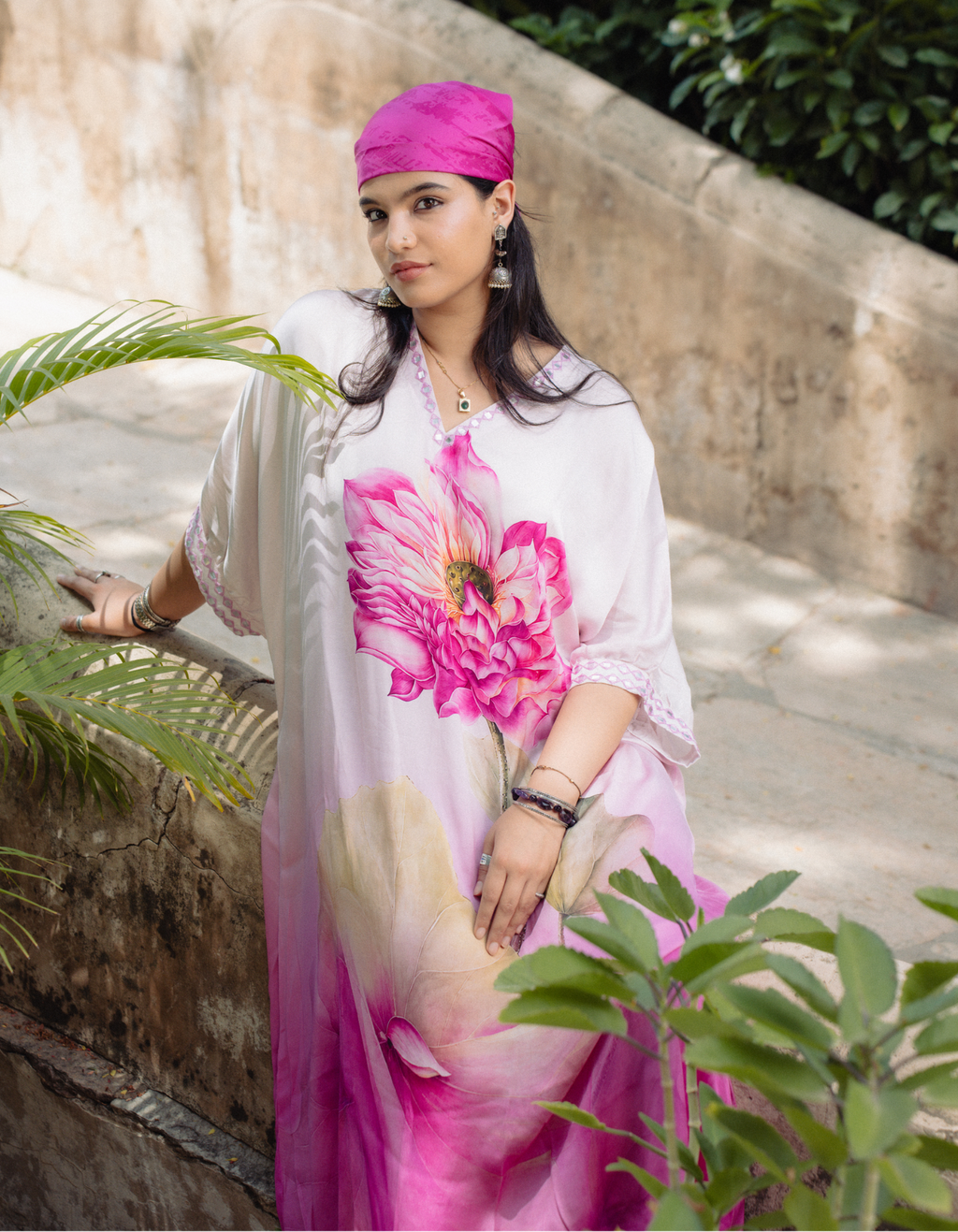 Inaya Pink Kaftan Set
