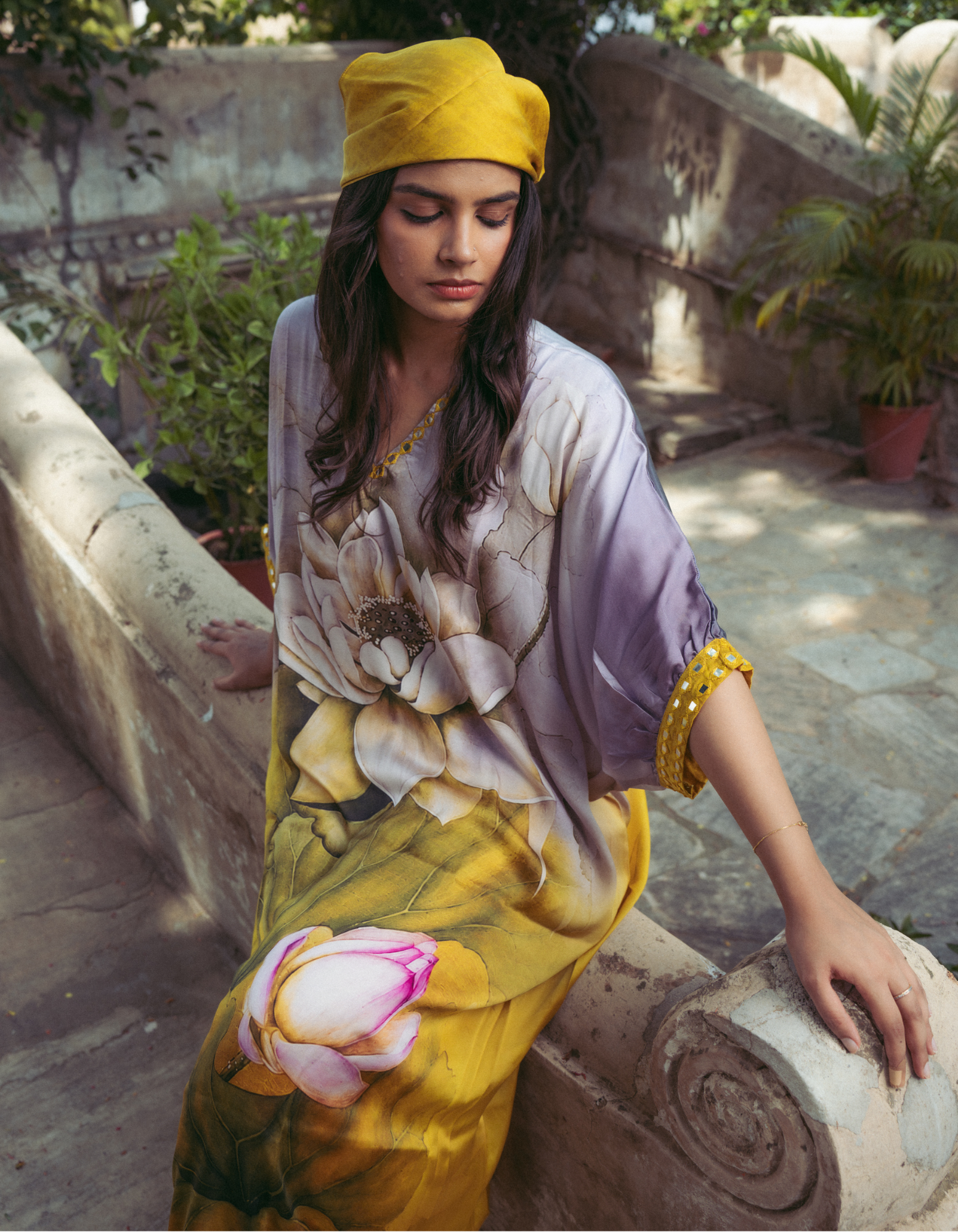 Inaya Yellow Kaftan Set