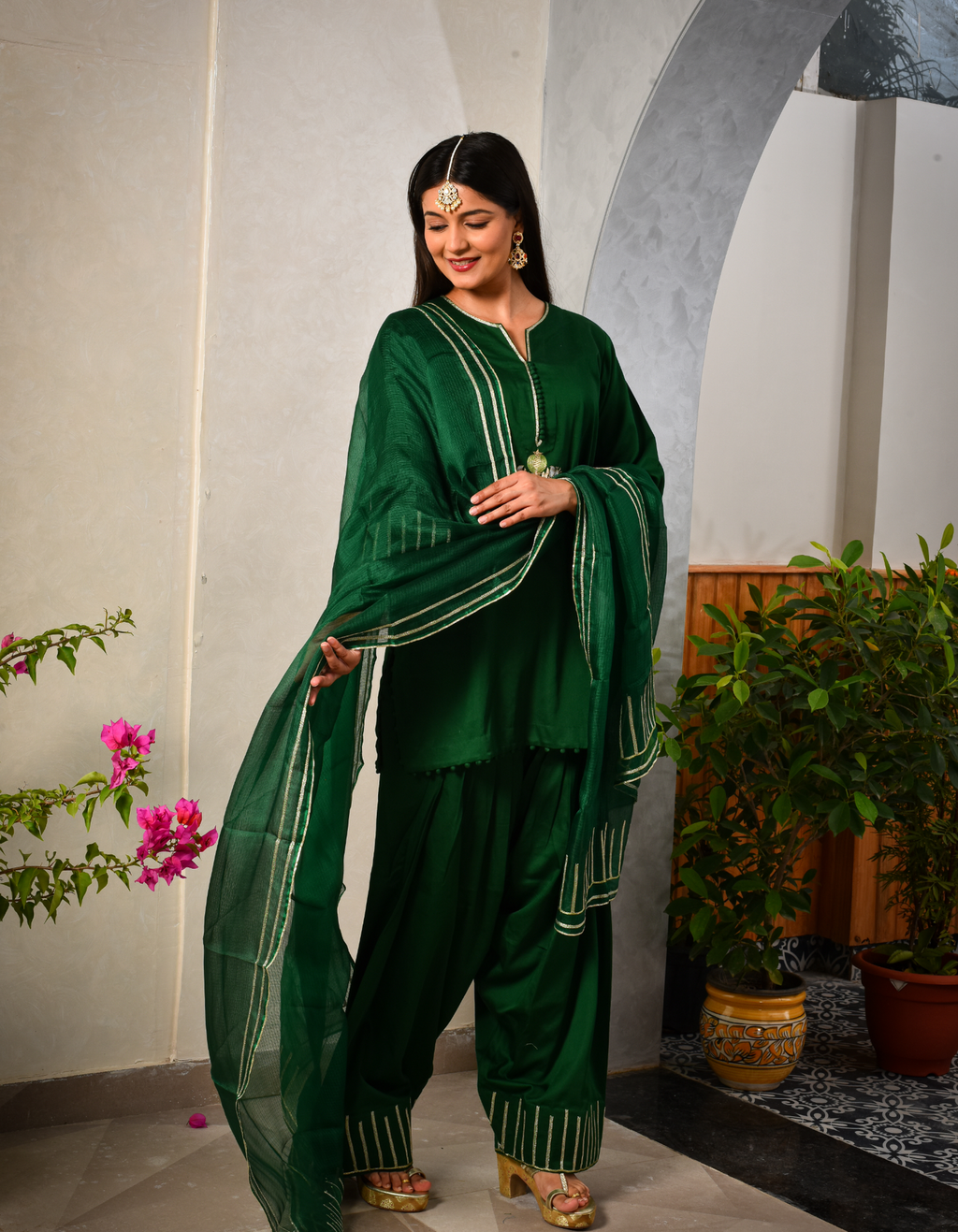 Green Ayana Farshi Set