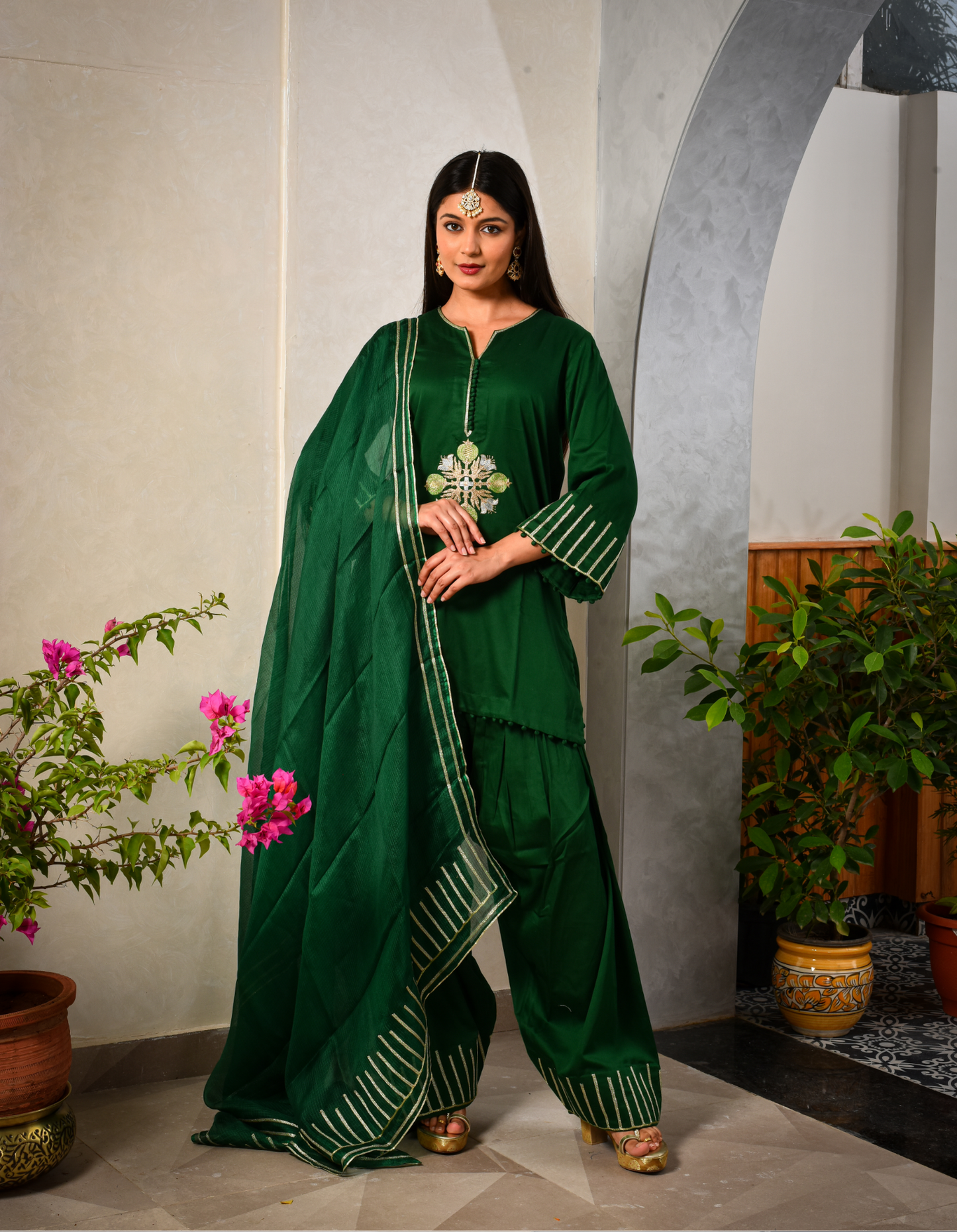 Green Ayana Farshi Set
