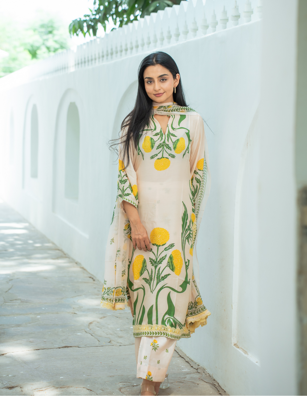 Inara Yellow Printed Full Set