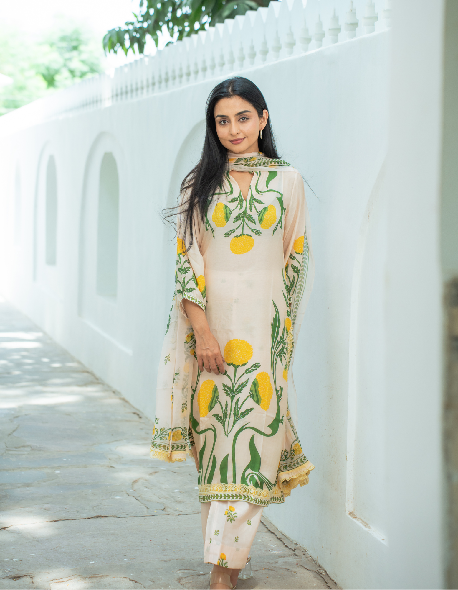 Inara Yellow Printed Full Set