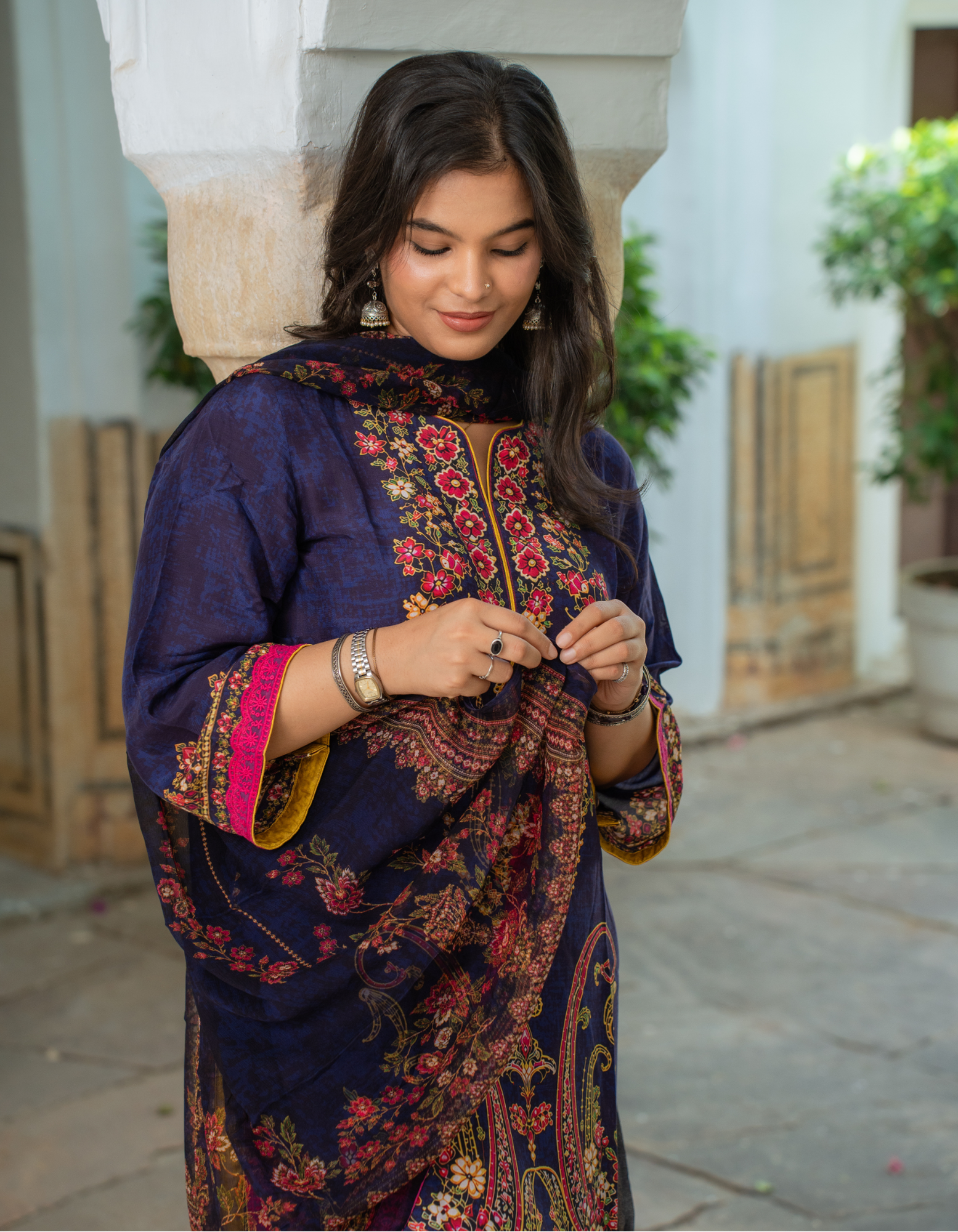 Inara Blue Printed Full Set