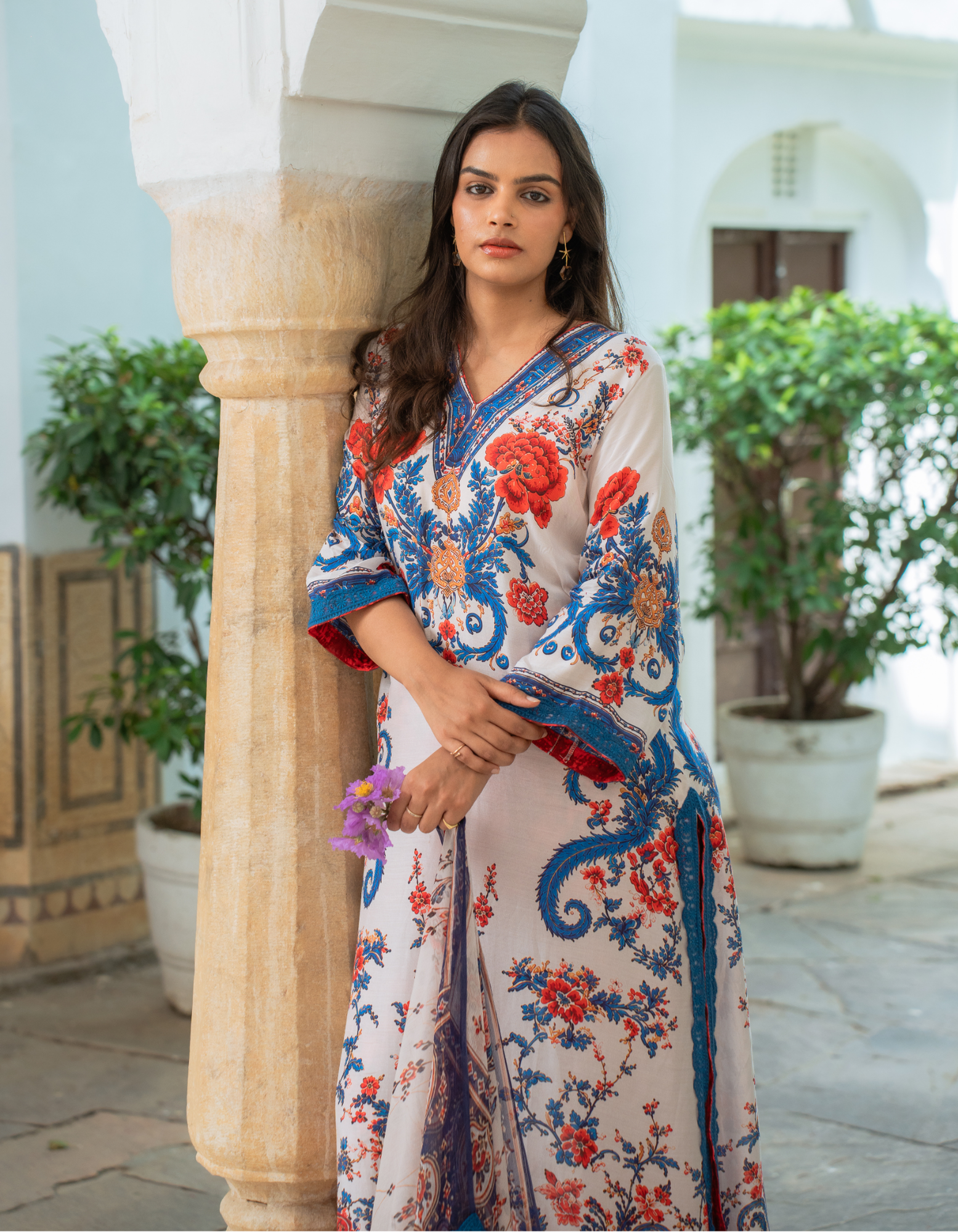 Inara White Printed Full Set