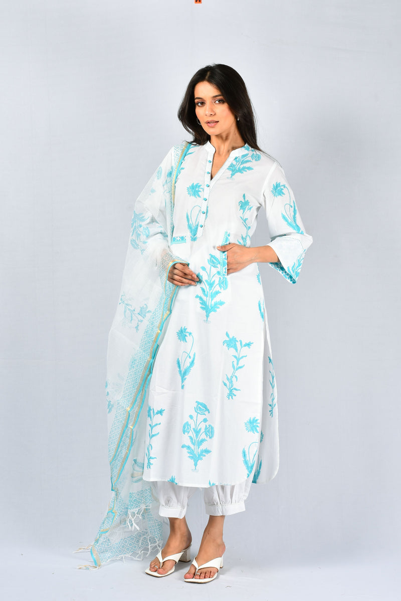 Turquoise Splash Kantha Set