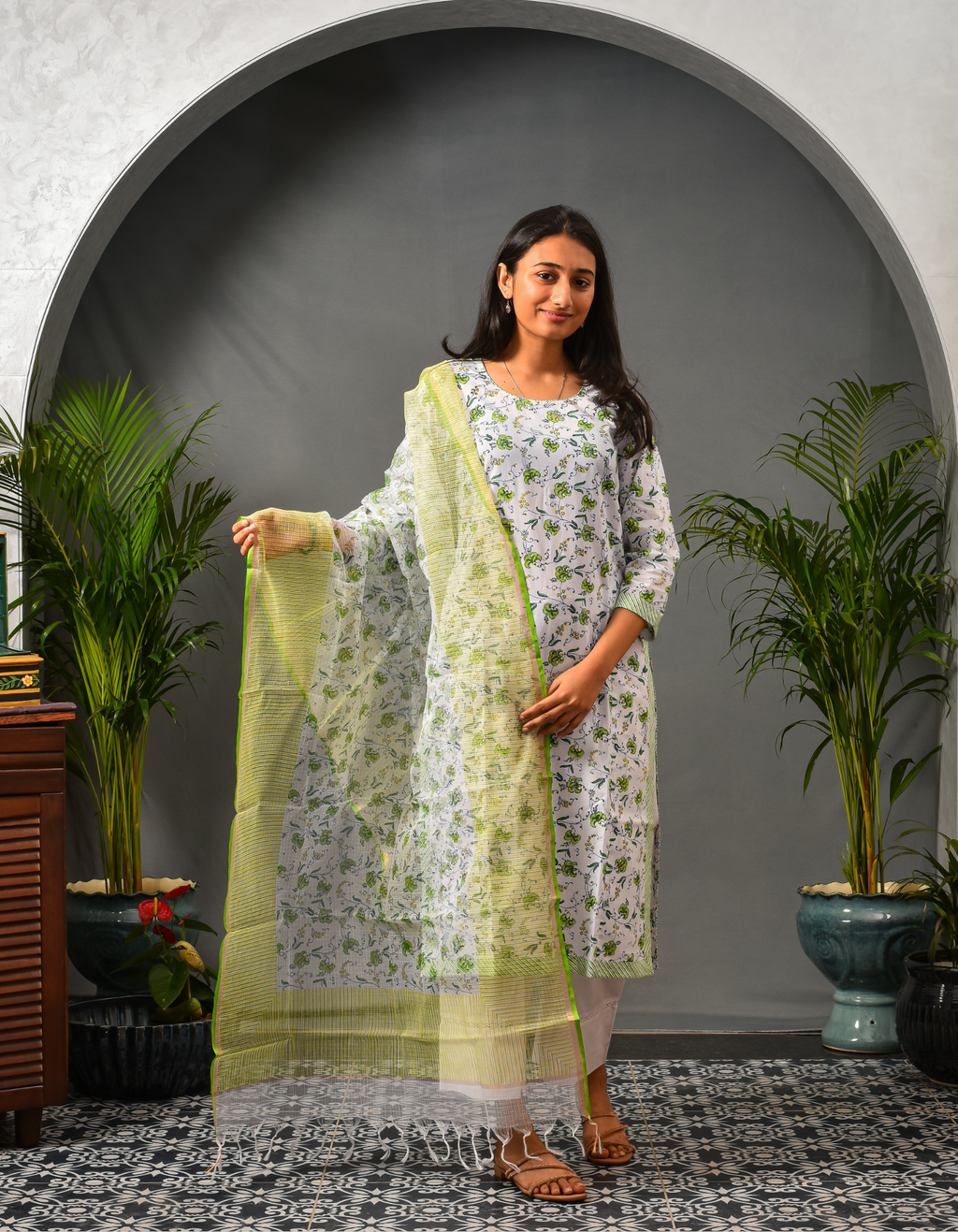 Saanjh Green Kurta & Dupatta Set