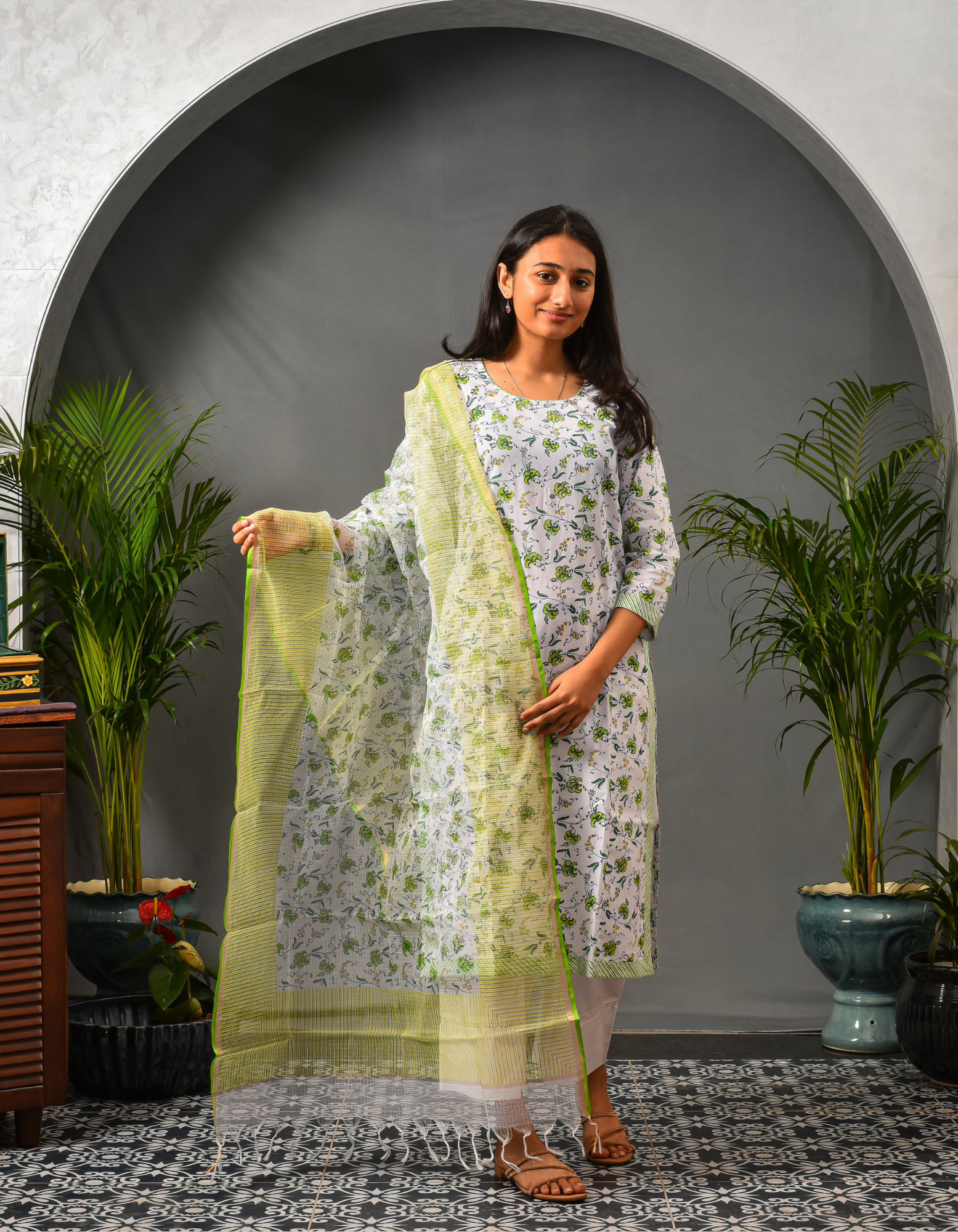 Saanjh Green Kurta & Dupatta Set