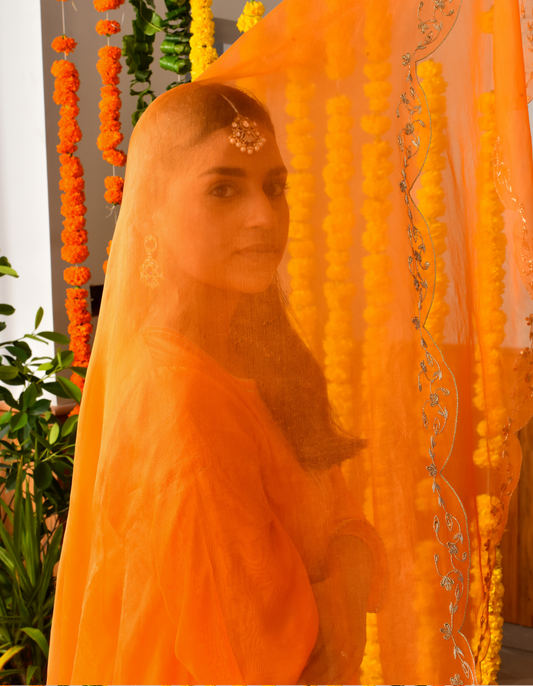 Orange Kanak Farshi Set