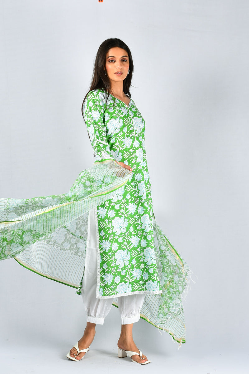 Sabz Bloom Kurta & Dupatta Set