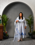 Nayera Blue Kali Kurta & Dupatta Set
