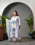 Nayera Blue Straight Kurta & Dupatta Set
