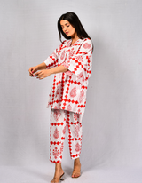 Red Aarya Co-ord Set