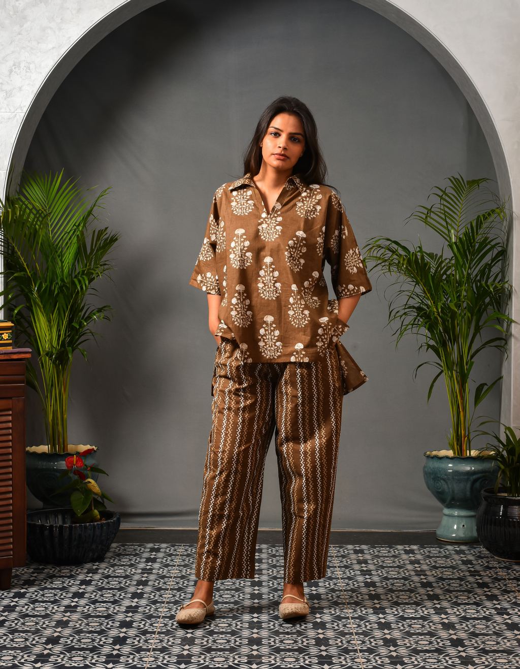 Tara Co-ord Set With Barrel Pants Set