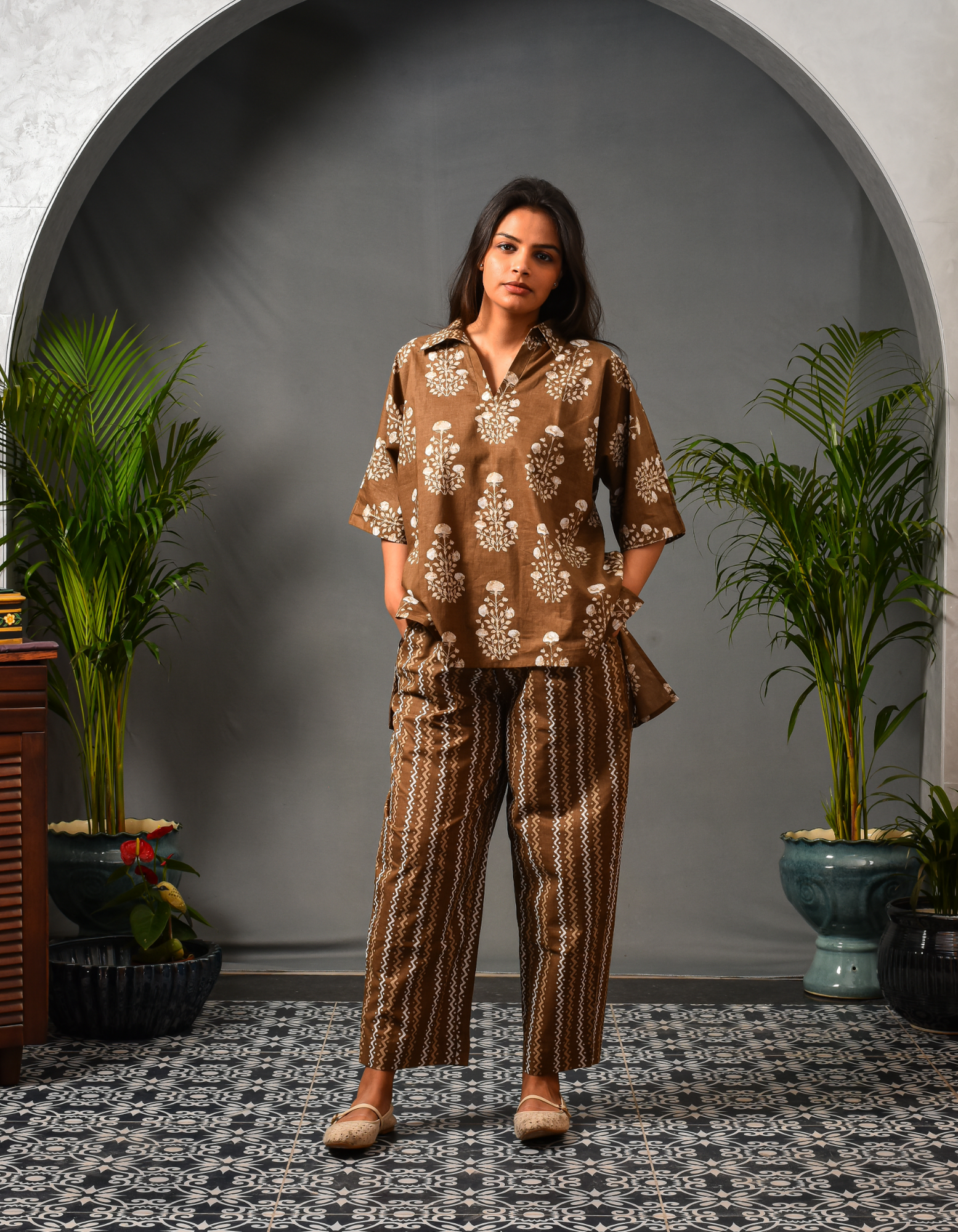 Tara Co-ord Set With Barrel Pants Set
