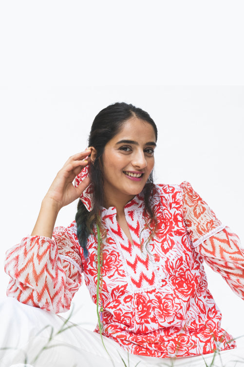 Garden of roses tunic