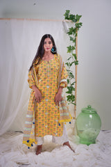 Jaykirti Yellow Floral Straight Gota Set (K&D)