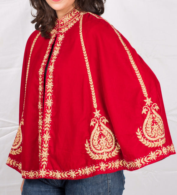 Marodi Cape in Red with Design Jaykirti Exclusive
